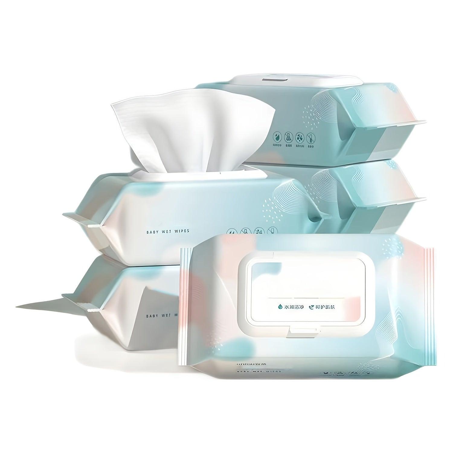 Thick Disposable Wet Wipes for Kids, Dye-Free Non-Woven Fabric, Large Pack