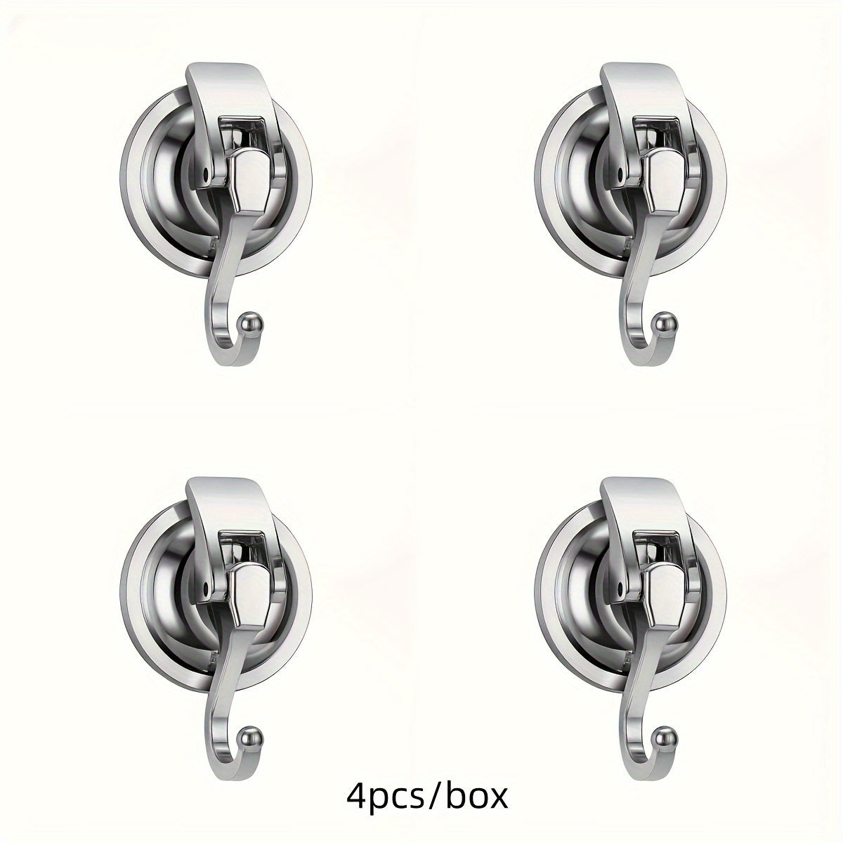 Plastic Wall Hooks Set of 2 or 4 Reusable No-Drill Adhesive Bathroom Kitchen Garage