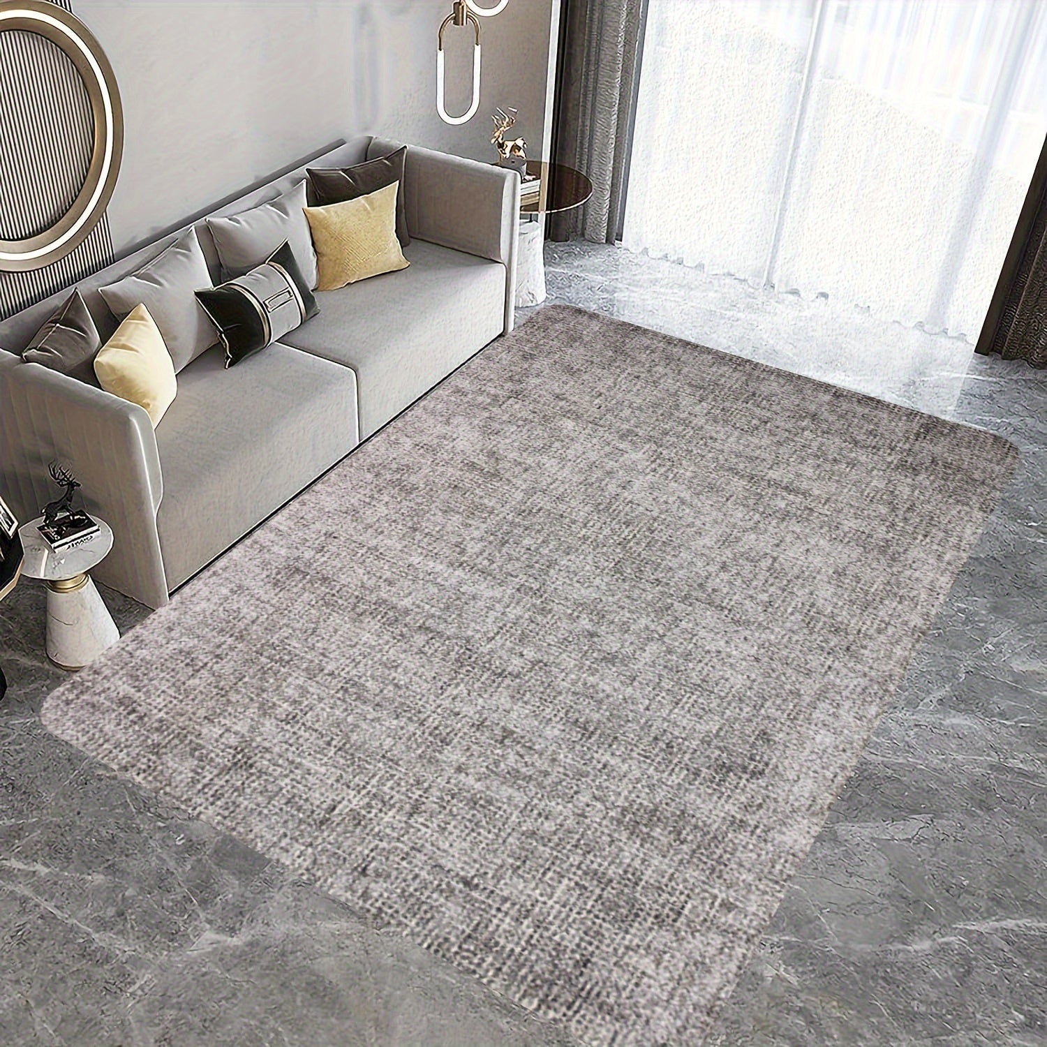 Прочный нескользящий коврик с мягкой текстурой - легко чистится, можно стирать в стиральной машине, коврик для гостиной и кухни, 1 шт., простой дизайн, легкий, устойчив к грязи, прямоугольной формы, толщина 1 см