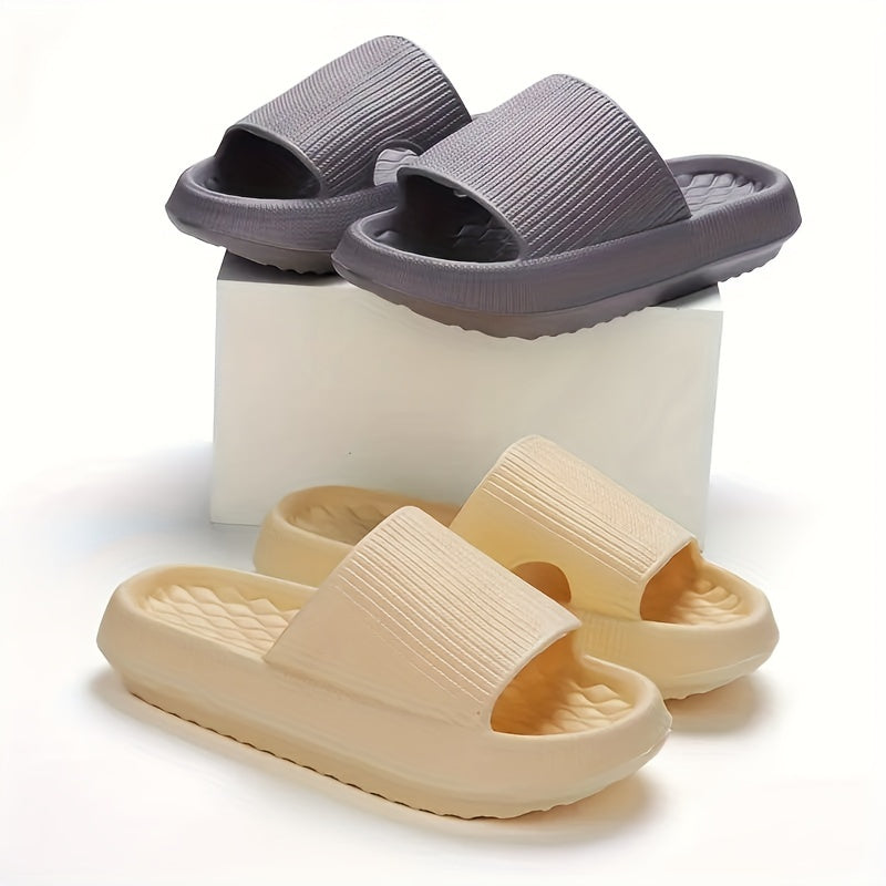 Unisex Solid Color Minimalist Pillow Slides Slip-On Soft Sole Home Shower Slides
