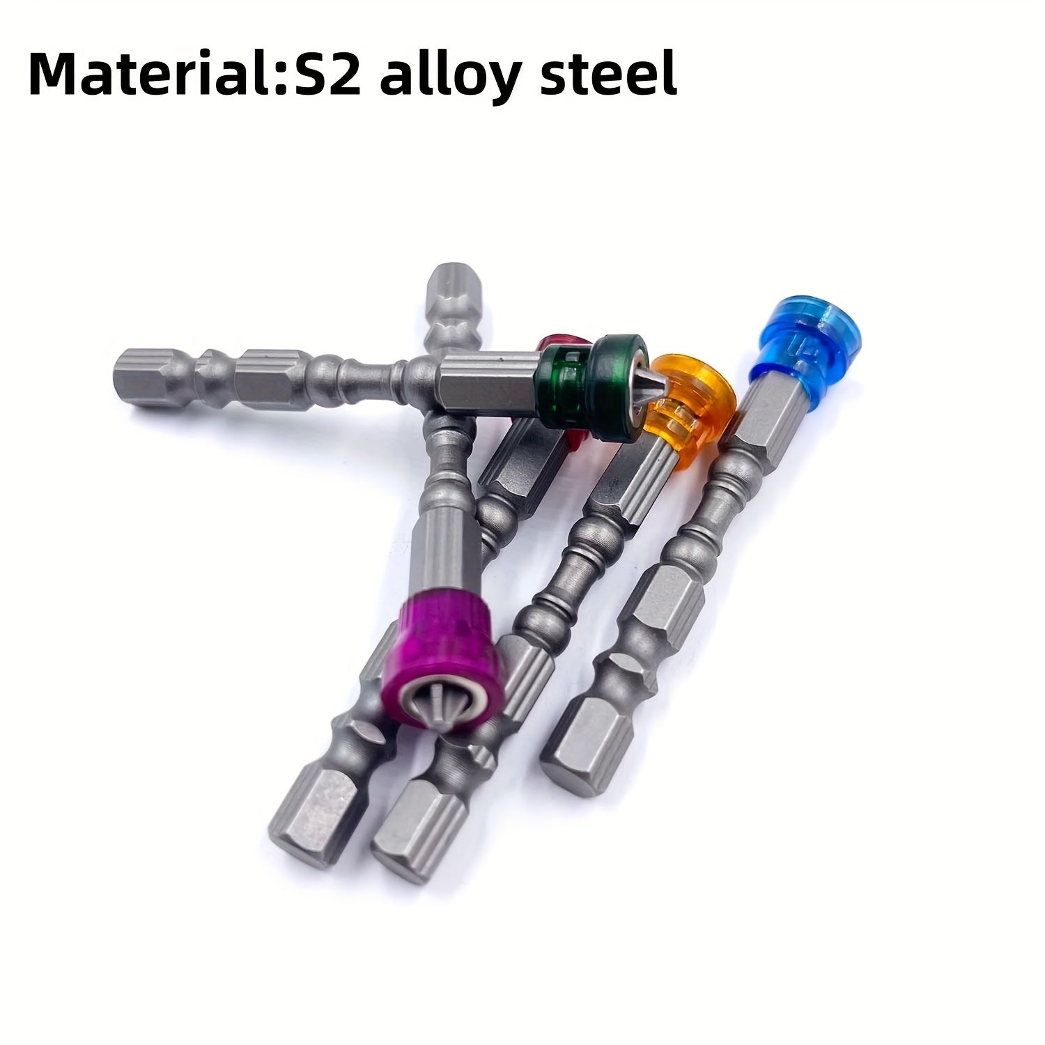 Juego de 5 piezas de brocas magnéticas de acero aleado S2, Phillips 2, vástago hexagonal, 65mm