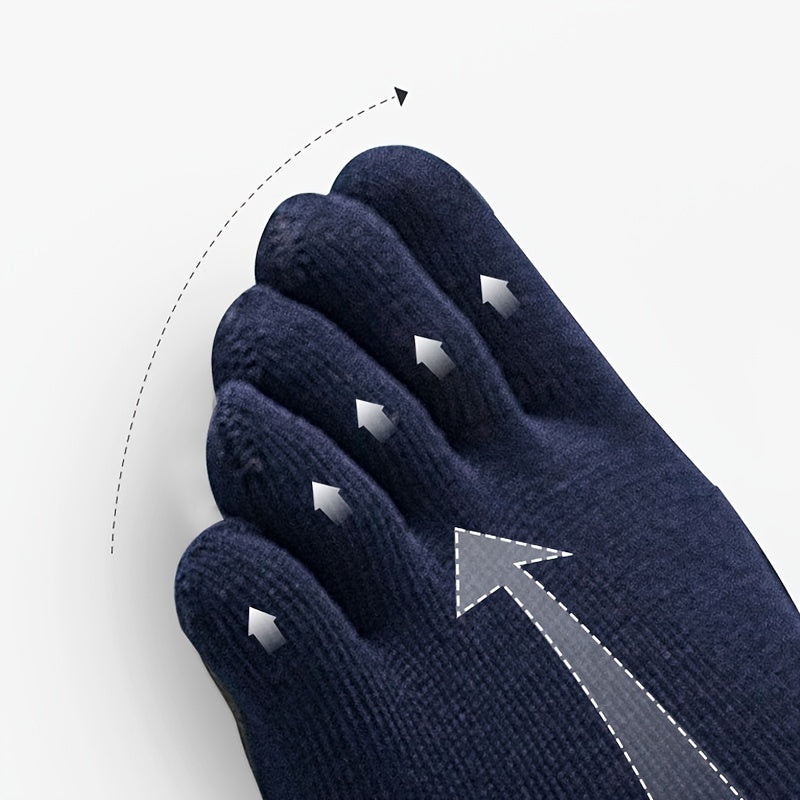 Men's Breathable Toe Socks Sports Novelty Knit Polyester Solid