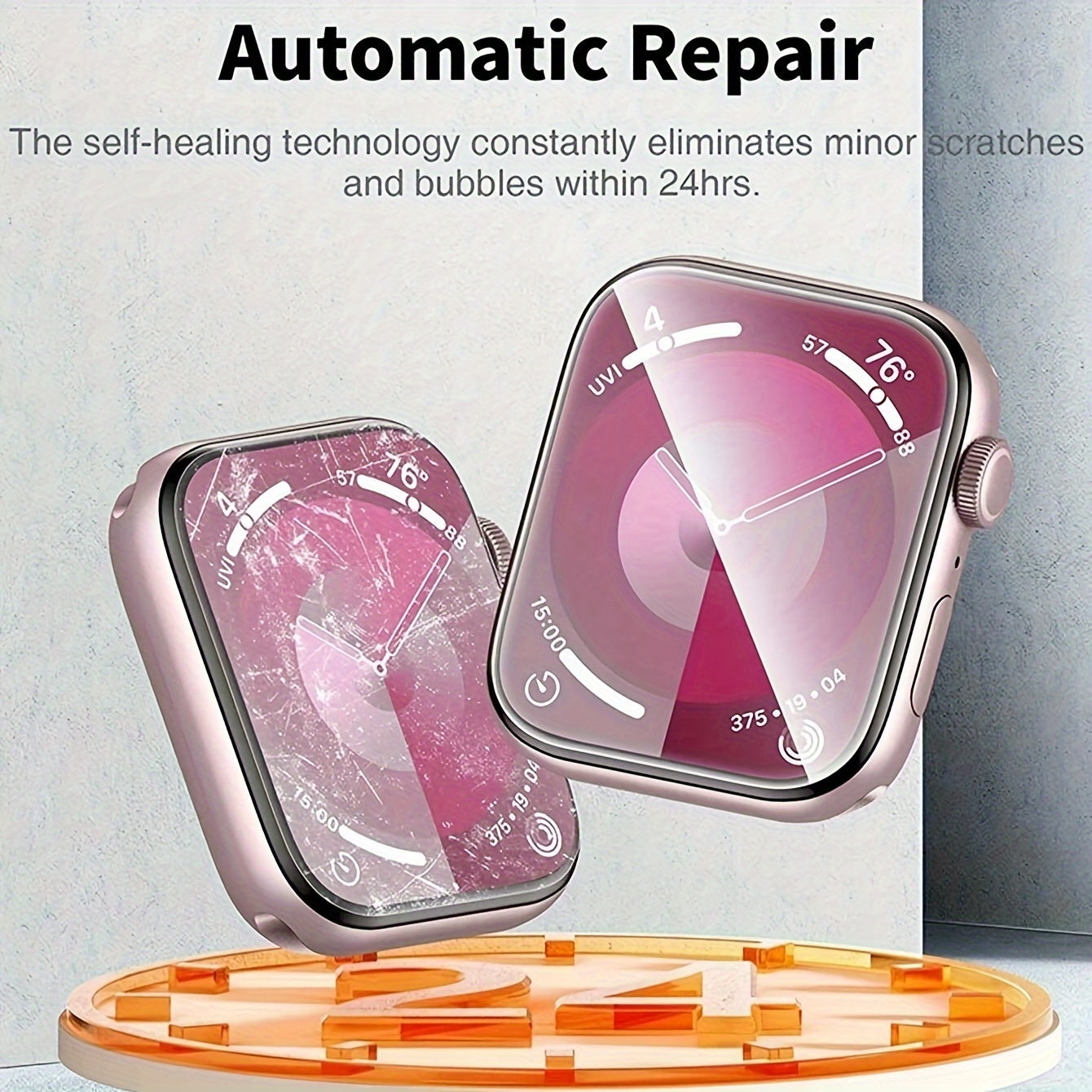 6 Pack Clear TPU Hydrogel Screen Protectors for Apple Watch Series Compatible