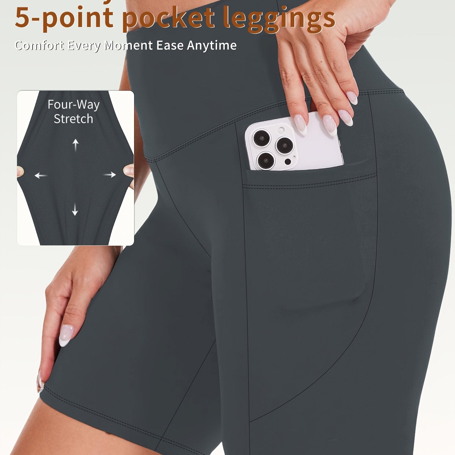 Plus Size Women Biker Shorts Tummy Control High Waisted Yoga Running