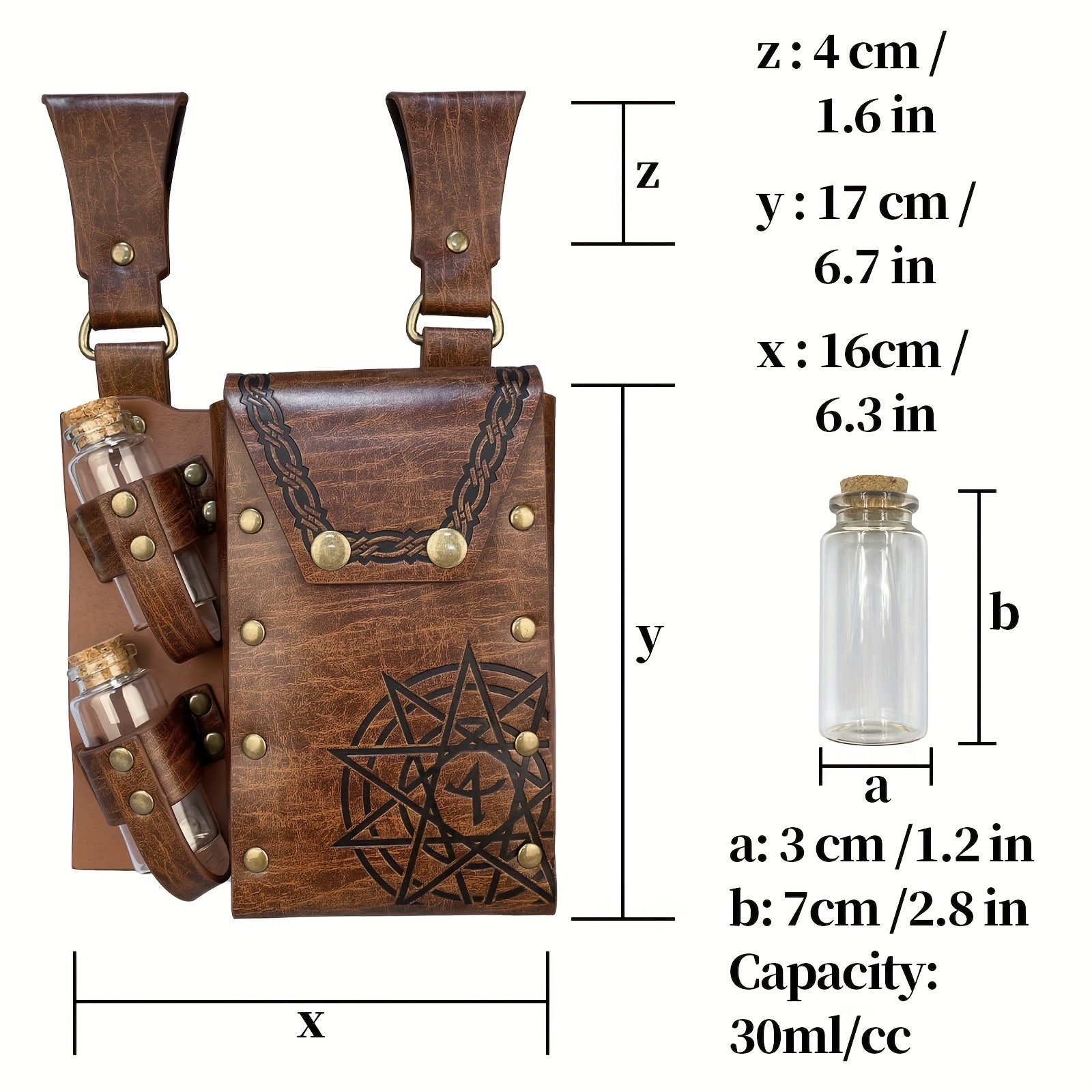 Medieval Double Flask Pouch Viking-Inspired Leather Cosplay LARP Accessory
