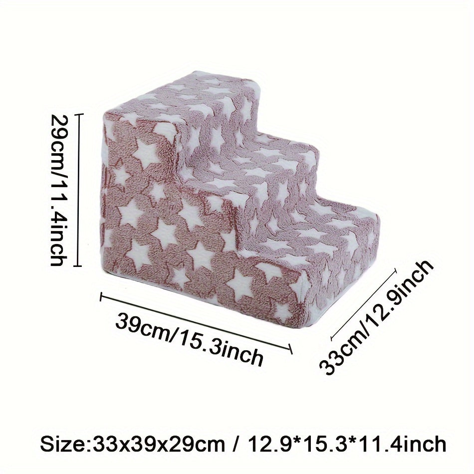 Small Medium Dog Stairs Non-Slip Sponge Removable Cartoon 3 or 4 Steps