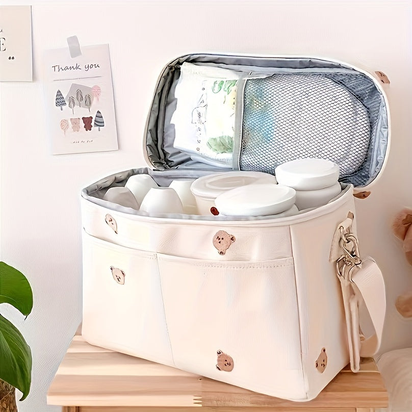 Insulated Diaper Bag for Moms with Milk Cooler Compartment Stroller Friendly