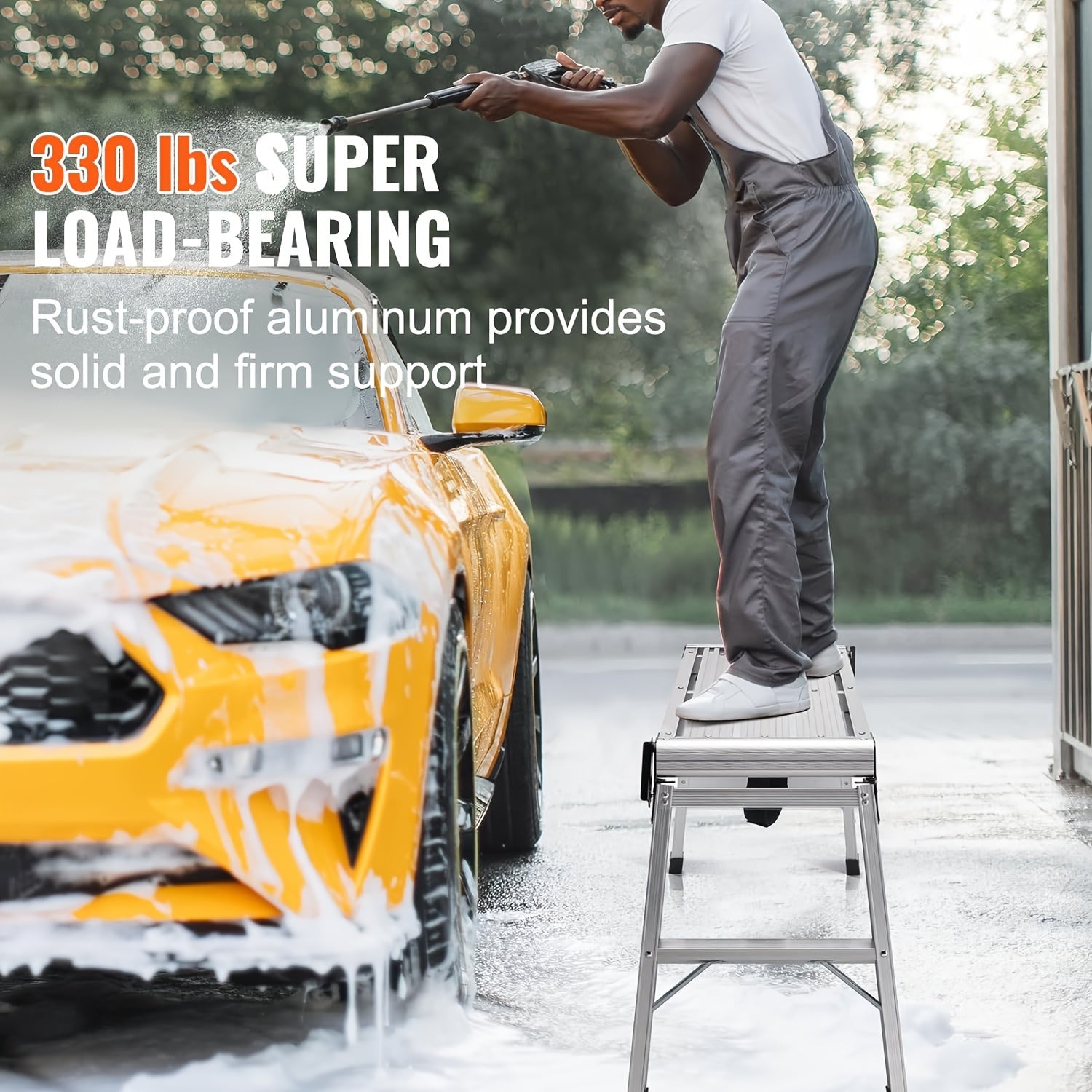 Портативная алюминиевая лестница-стремянка с грузоподъемностью 149,7 кг, нескользящими ножками, складная
