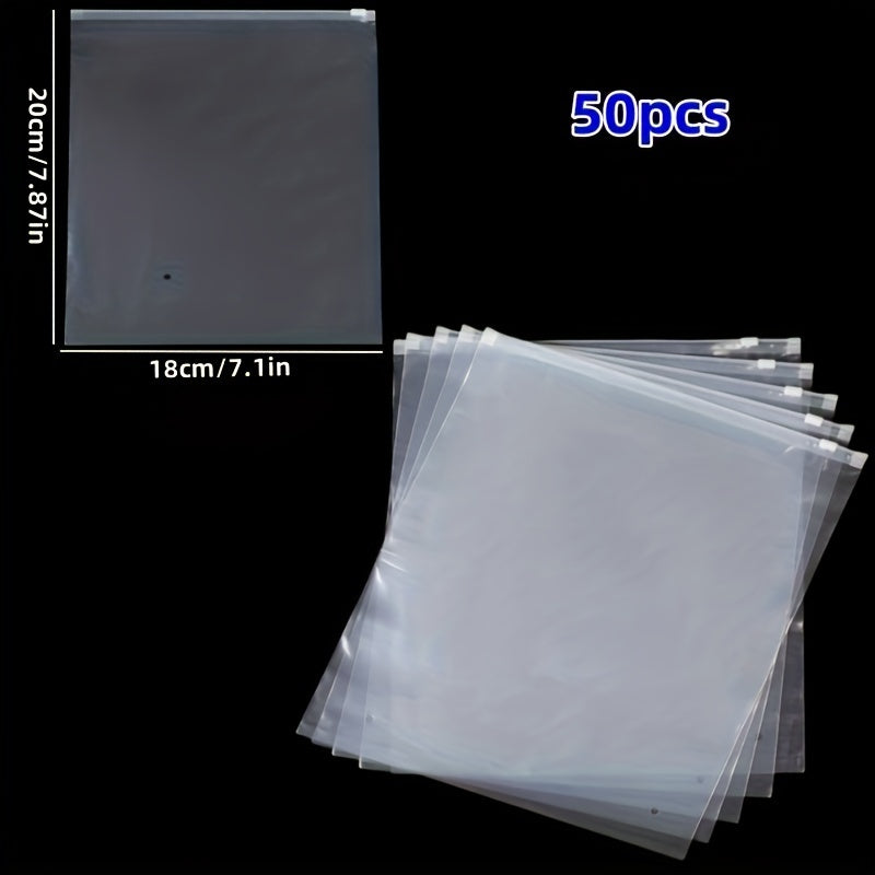 50 dona shaffof 14 Mil qayta ishlatiladigan Ziplock sumkalar, atıştırmalıklar, urug'lar, zargarlik buyumlari uchun paketlash