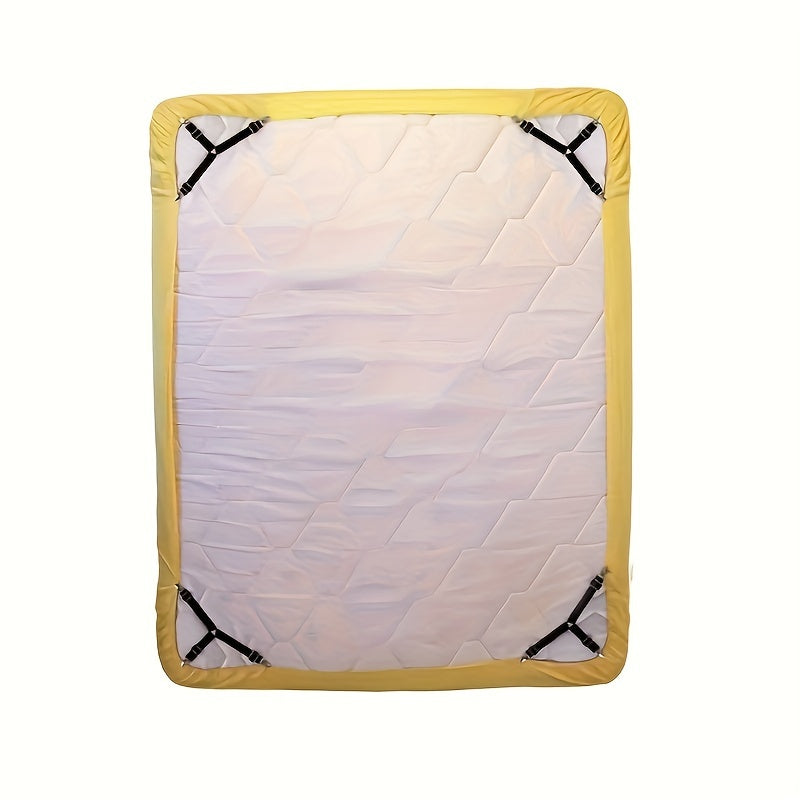 Set of 4 Adjustable Non-Slip Bed Sheet Straps with Transparent Clips for Sofa and Bedding