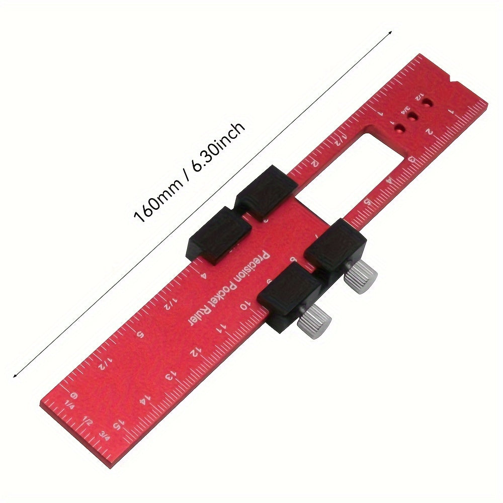 Regla de bolsillo en aluminio en forma de T para carpintería y manualidades