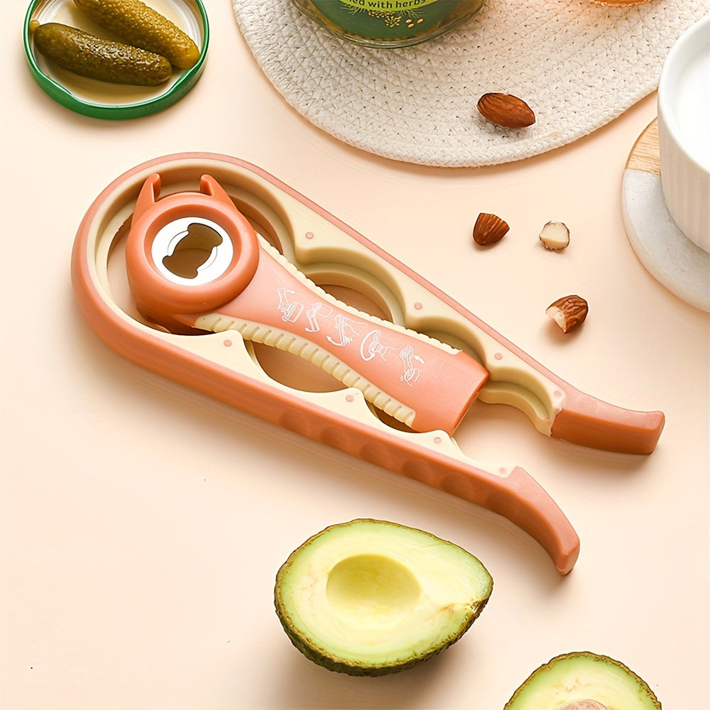 4-in-1 Can Opener Set Kitchen Twist Cap Lid Remover Ergonomic Plastic Manual Tool