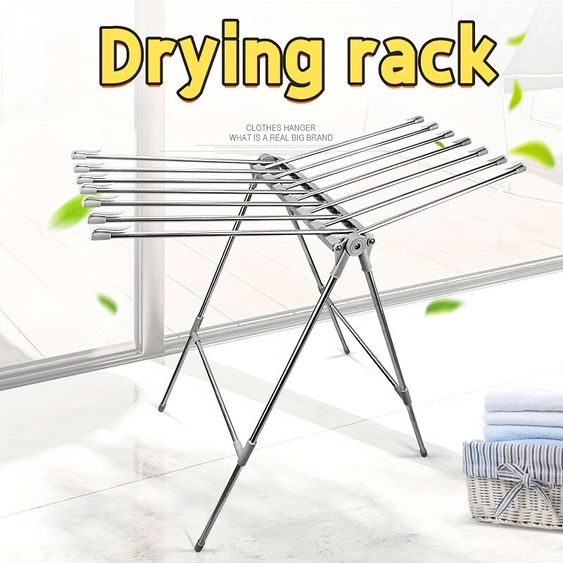 Foldable Stainless Steel Clothes Drying Rack for Indoor Outdoor Use