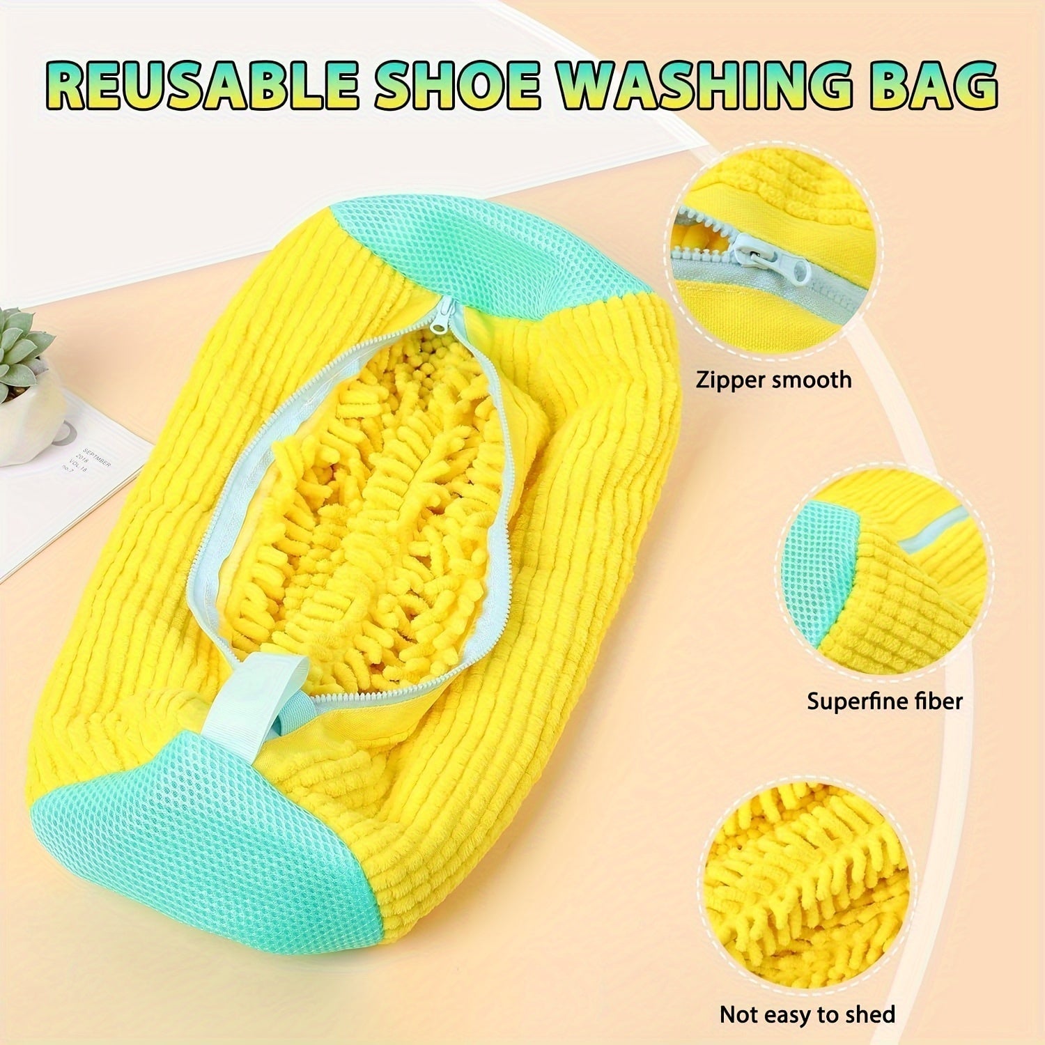 Multi-Functional Laundry Bag for Shoes with Zipper Closure and Utility Hooks