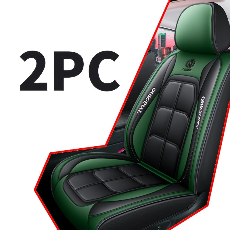 2pcs Front Car Seat Covers Leather Fit for Driver and Passenger Seats