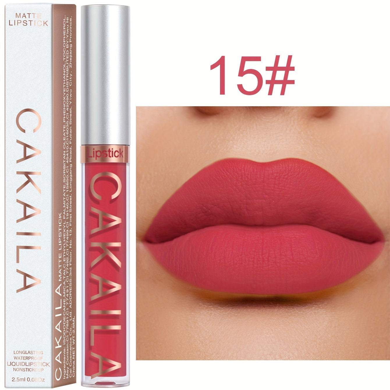 Velvet matte lip tints in 18 colors. Long-lasting, waterproof, non-stick cup lip glaze.