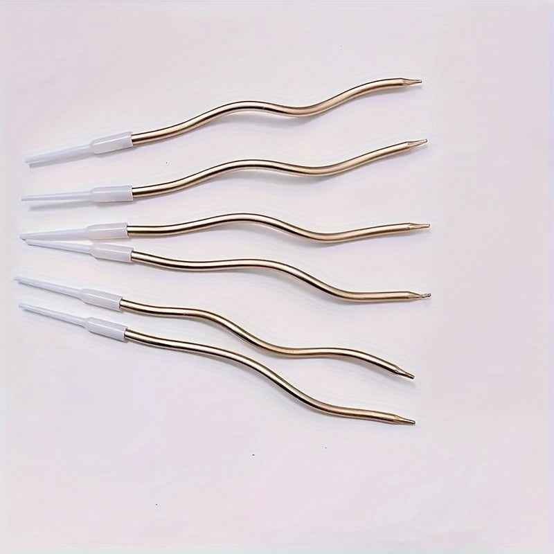 30 ta oltin spiralli tort shamlar, sim spiral va turli tug'ilgan kun, to'y va bayram tortlari uchun tur.