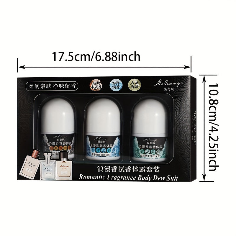 Uzun muddatli hidli deodorant to'plami bir nechta hidlar bilan. Har kuni foydalanish uchun yumshoq va tinchlantiruvchi, o'simlik squalanini o'z ichiga oladi.