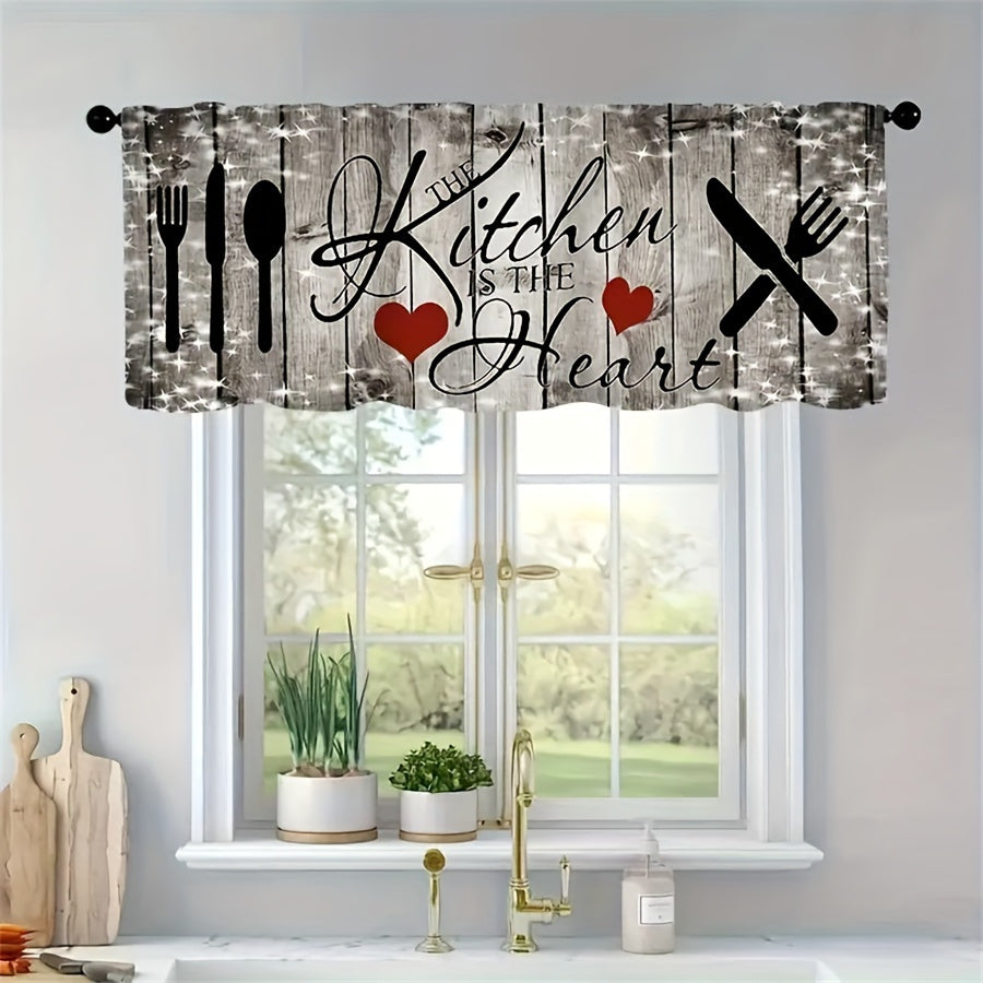 Farmhouse Style Curtain Set Rustic Kitchen Curtains with Rod Pockets 3-Piece
