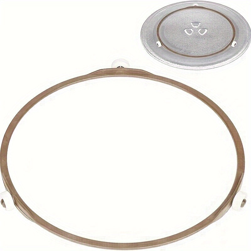 1 dona Bardoshli Plastmassa Mikrotolqinli Turntable Halqasi bilan Oson-Glide Kasterlar - Zamonaviy, Barqaror Aylanish Yaxshi Pishirish uchun. Muhim Gaz pechka aksessuari.