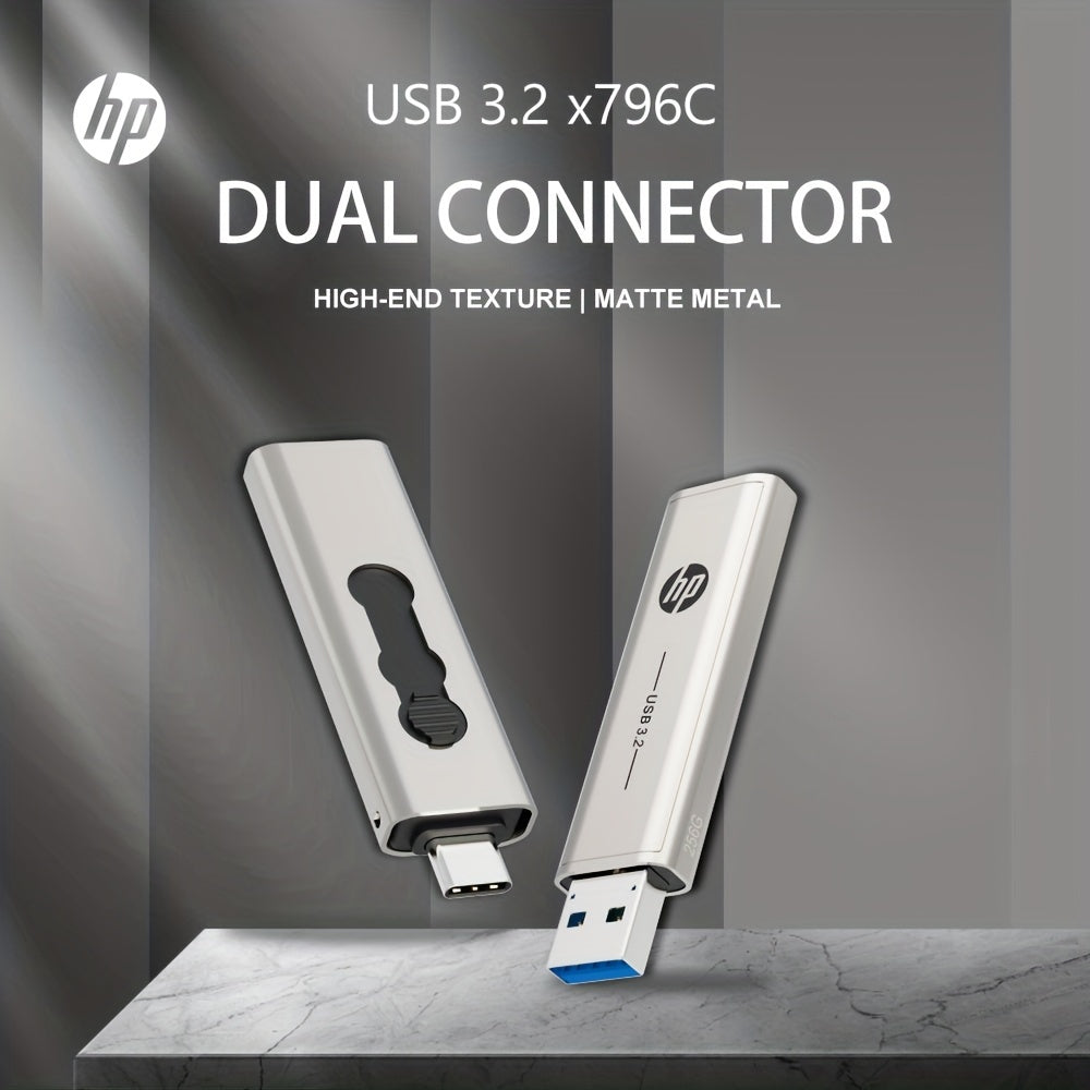 HP USB Type C Flesh xotira 64GB/128GB/256GB sig'im bilan, yuqori tezlikda va OTG qurilmalari uchun haqiqiy sig'im.