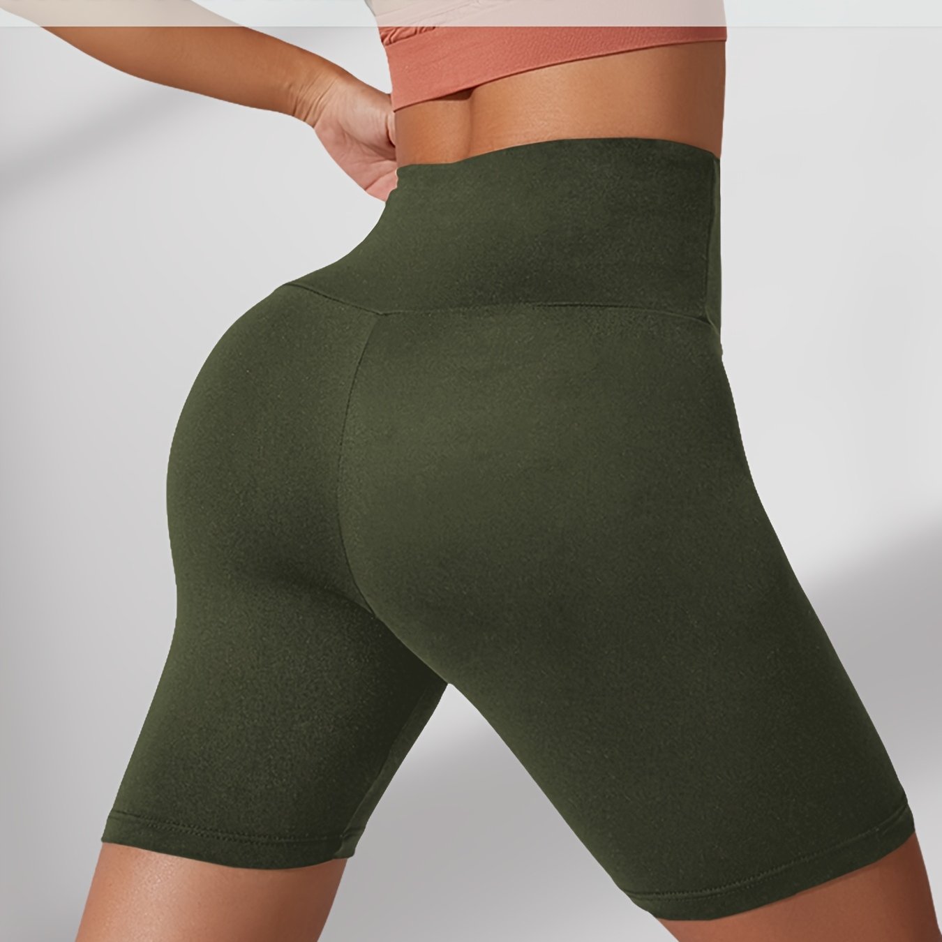 Plus Size Women's High Waisted Biker Shorts Stretchy Workout Yoga Athletic Shorts