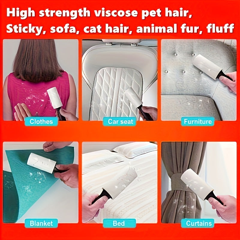 Pet Hair Remover Lint Roller Extra Sticky 60 Sheets Fragrance-Free For Furniture Clothes