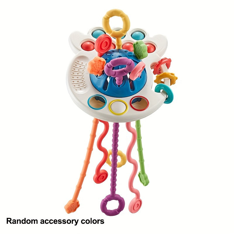 Blue Silicone Octopus Finger Puppet Toy for Kids Educational Entertainment