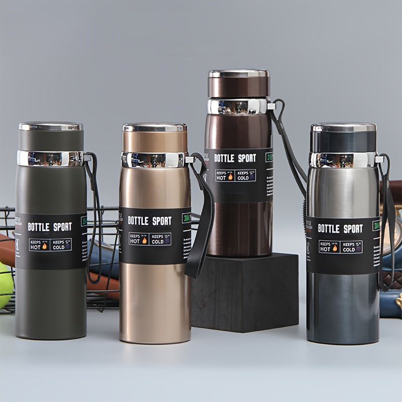 Large Capacity Travel Kettle Stainless Steel with Insulated Cup and Portable Strap