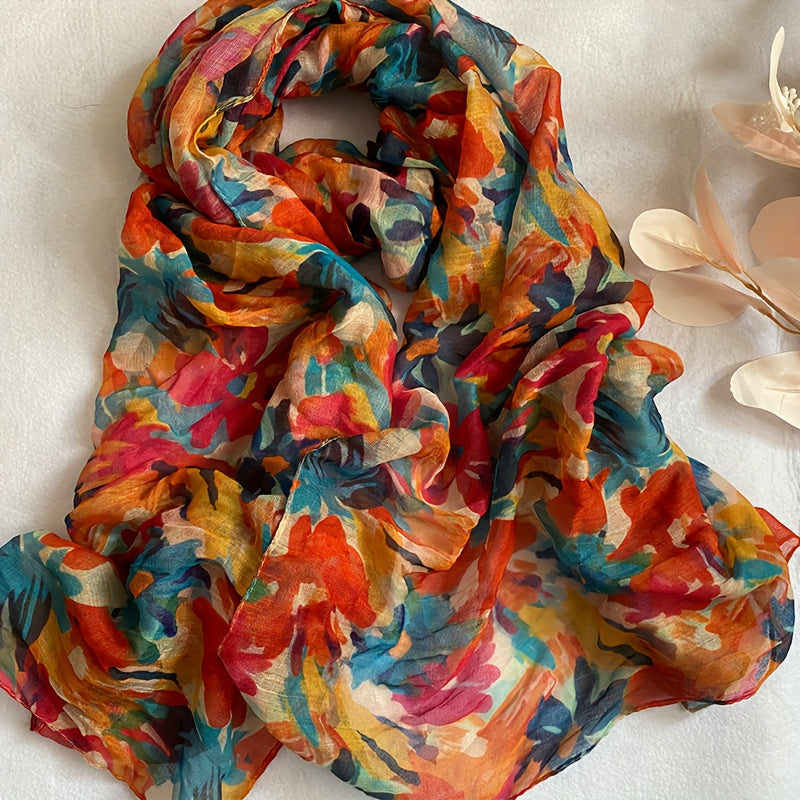 Lightweight Yarn Scarf for Women, Autumn Shawl Wrap, Elegant Layering Accessory