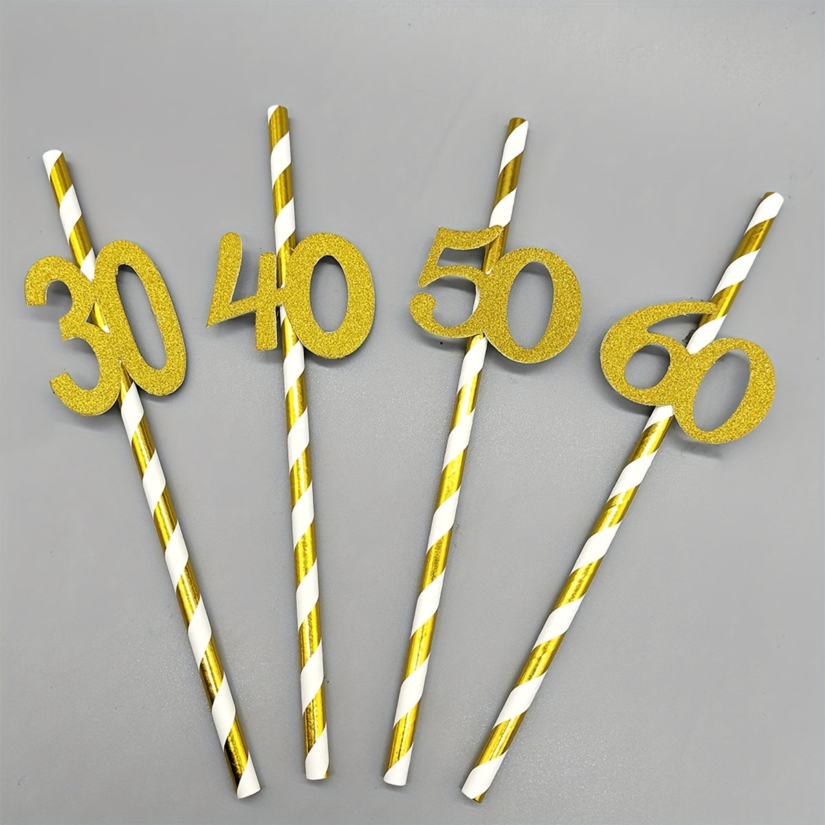 Sorbetes de papel para decoraciones de pasteles de cumpleaños, números de diez a sesenta años
