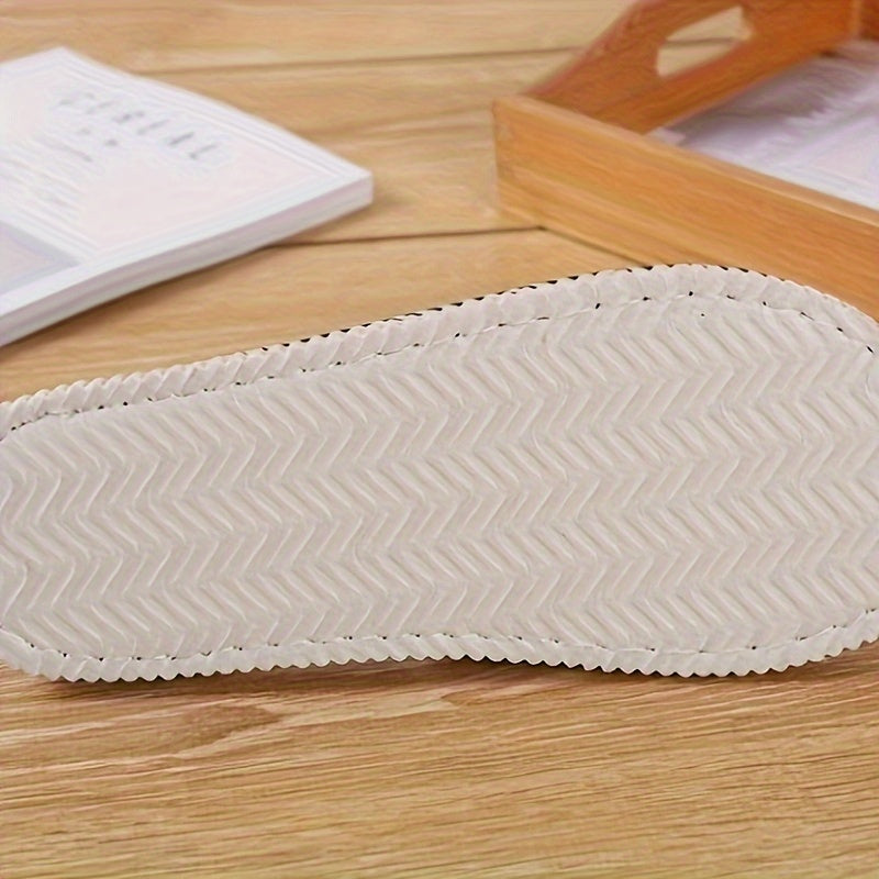 Unisex Linen Slippers Indoor Foam Sole for Hotels, Spas, and Guesthouses