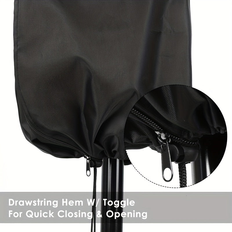 Black Patio Umbrella Cover Fits 9 to 3.66 Meters Water-Resistant Fabric