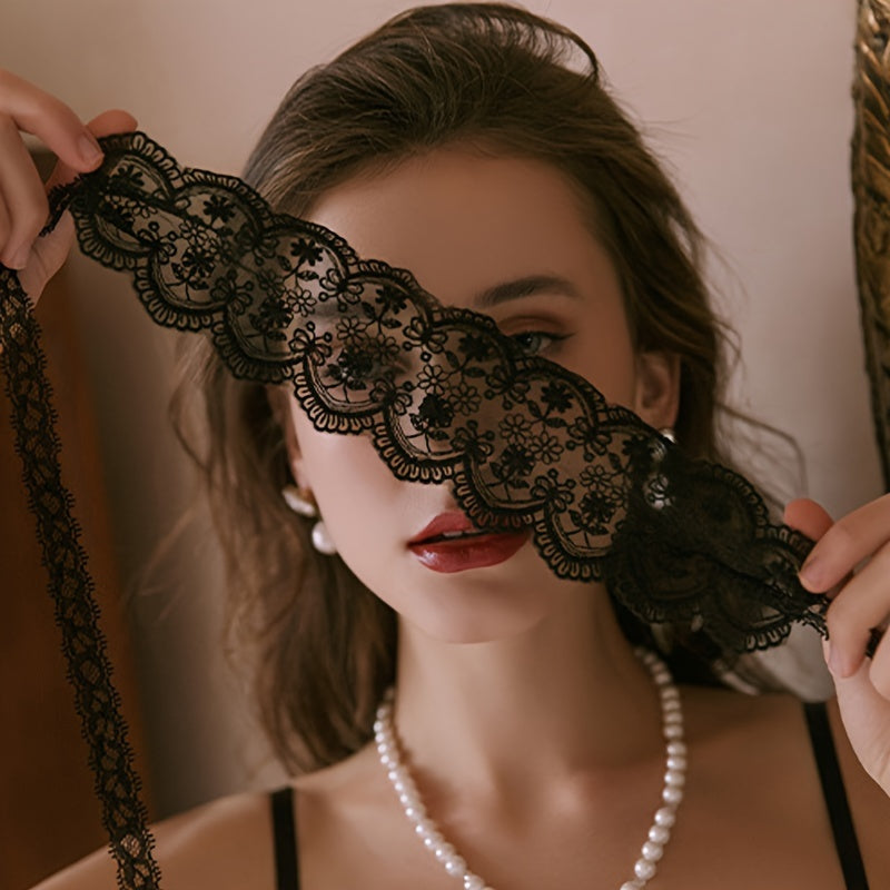 Black Lace Blindfold for Role Play and Romantic Fantasies Lingerie
