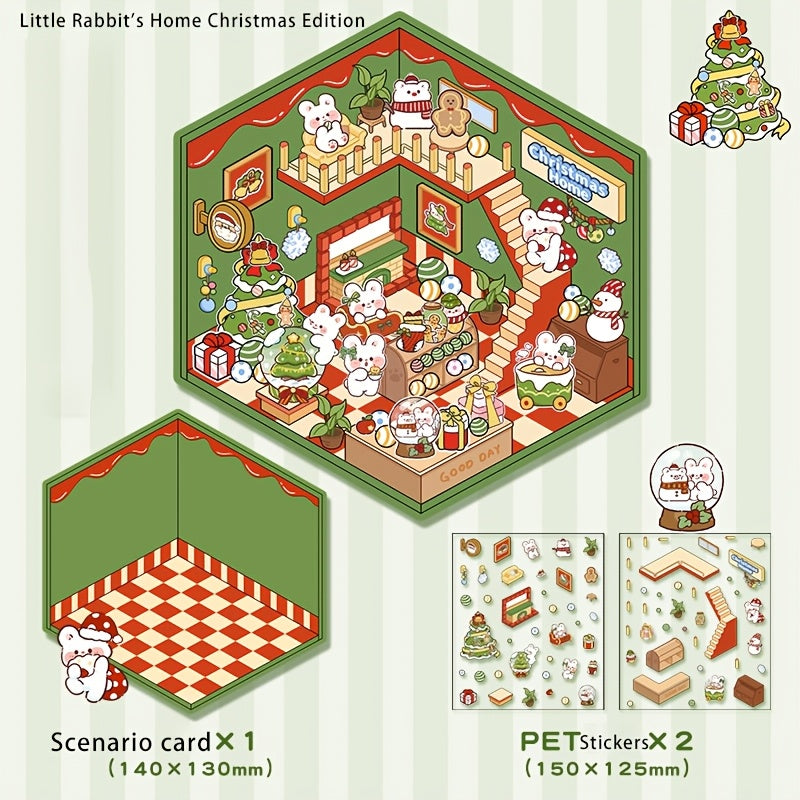 3D Наклейки для ландшафта хранения для миниатюрных сцен Маленький дом Журналинг DIY Облегчение стресса