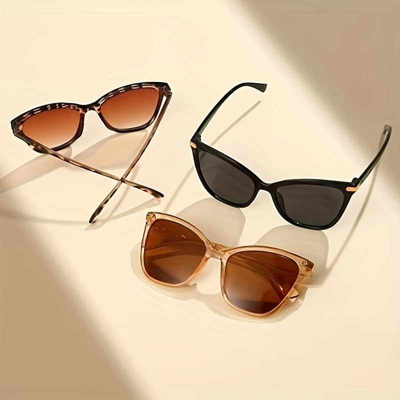 Набор из 3 женских очков в стиле кошачий глаз, антибликовое UV-защита для пляжа и вечеринки