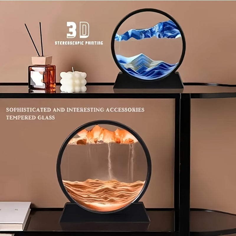 Sand Art Display with Fluid Motion Vibrant Colors for Living Rooms and Offices