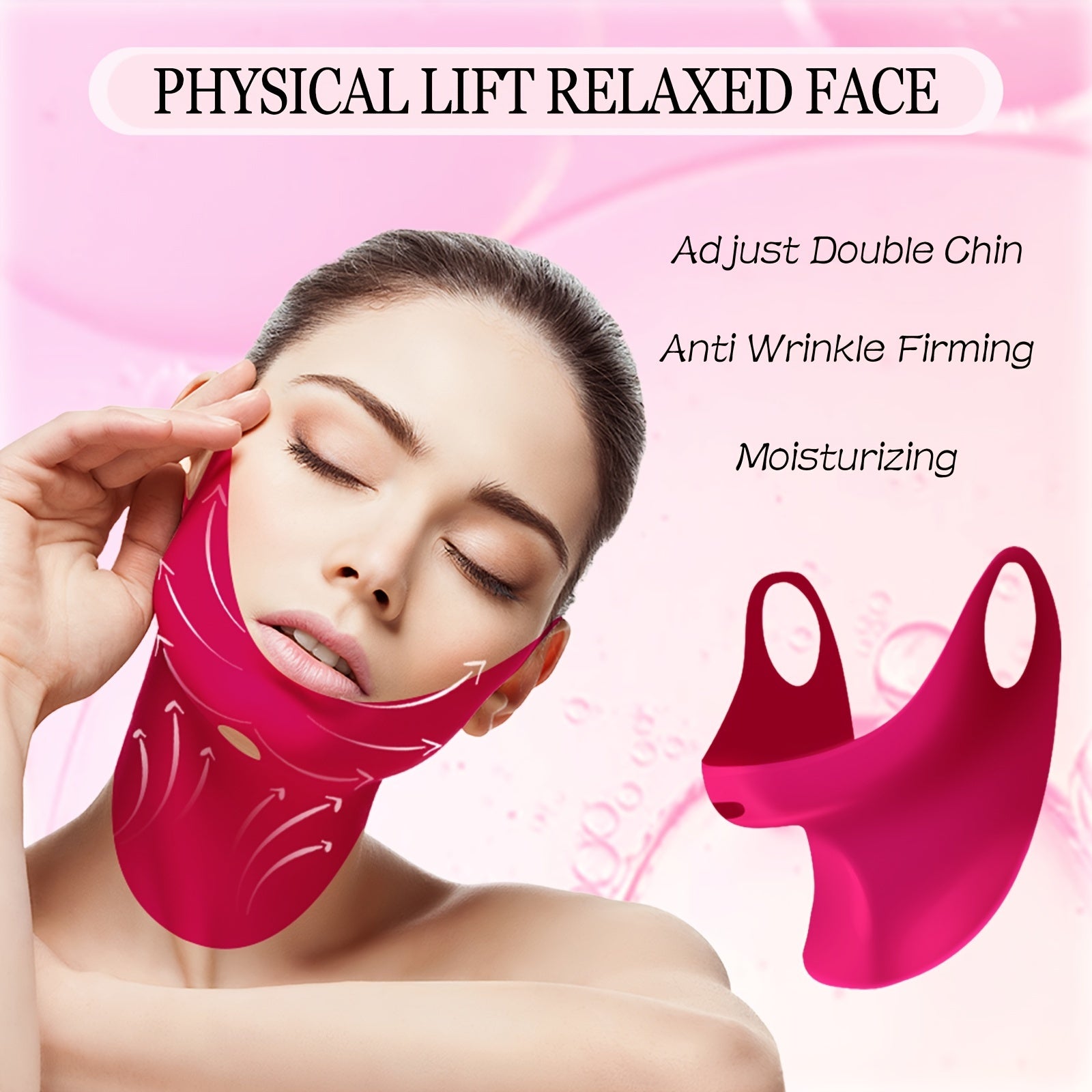 Women Men Rose Rugosa V-Line Lifting Bandage Mask for Double Chin & Jawline Contouring