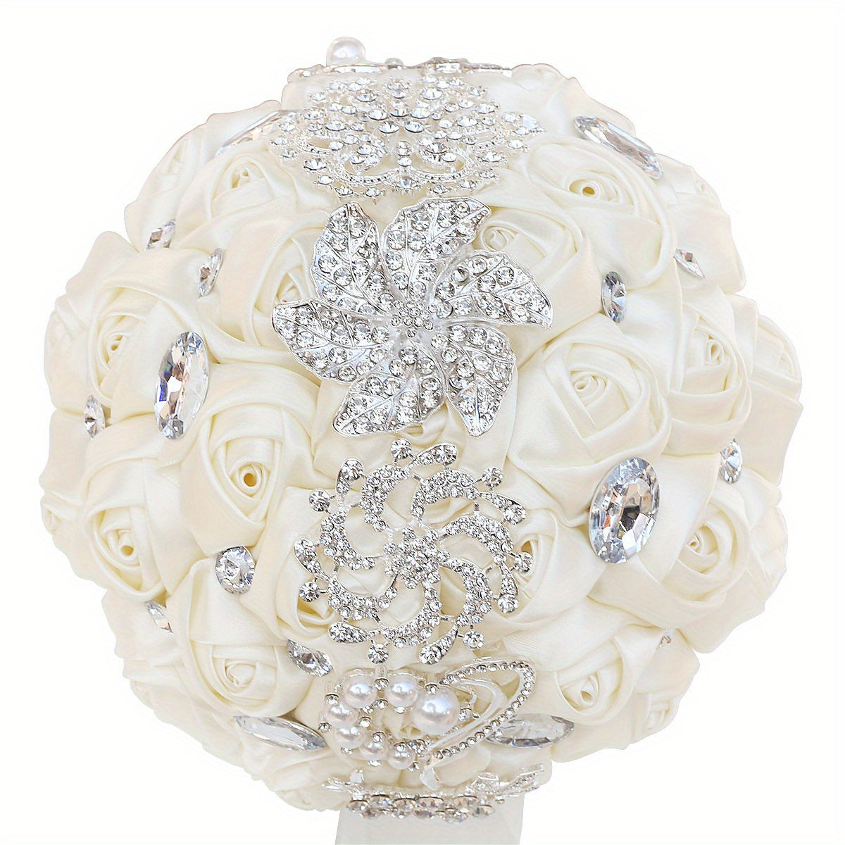 Satin Wedding Bouquet for European and American Brides with Ribbon Finish