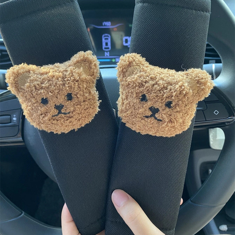 Car Seat Belt Shoulder Pads Kids Cartoon Decoration Set