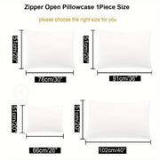 Microfiber Pillowcase with Zipper Closure Solid Color Various Sizes