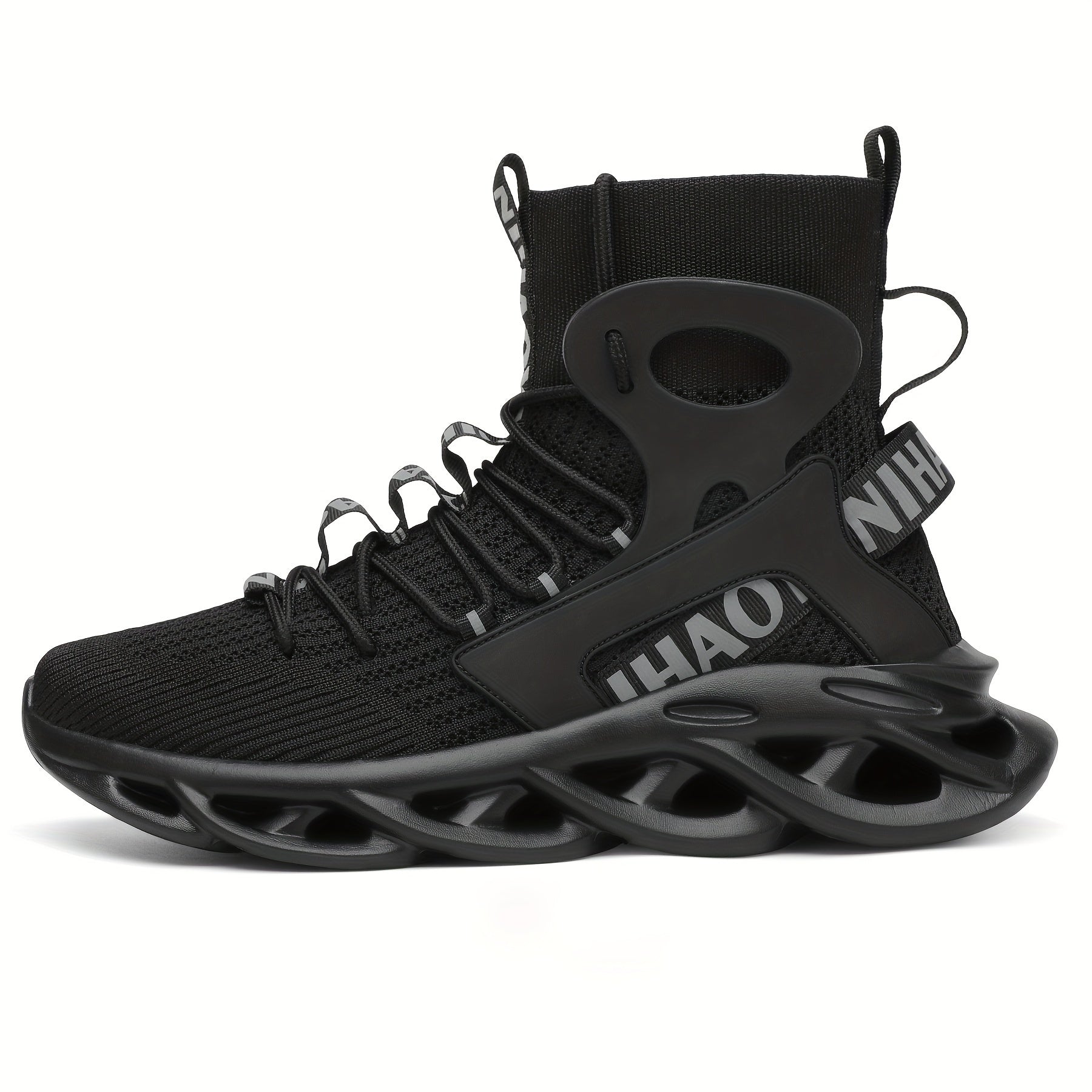 Men's Knitted High-Top Sneakers for Running Tennis and Gym Spring Summer