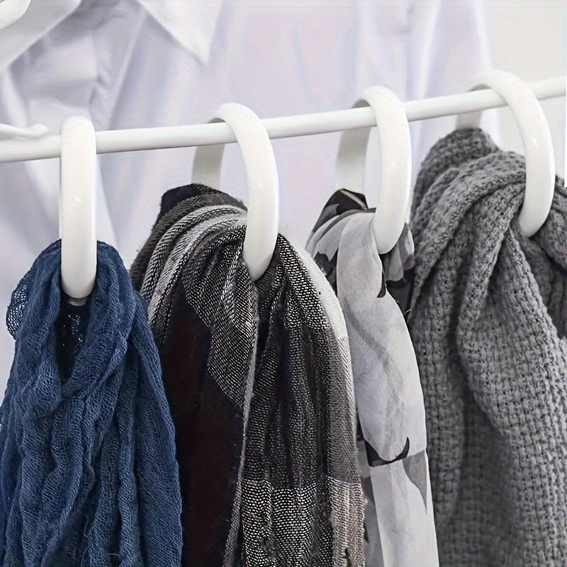 12 ta bardoshli plastik dush pardasi halqalari, oq va shaffof rangda oson o'rnatish dizayni uchun