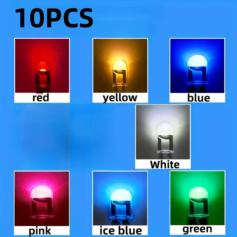 Lámparas LED de interior, pack de 10 en 7 colores para vehículos, fácil de instalar
