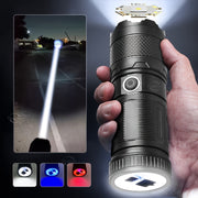 30W Rechargeable LED Handheld Flashlight with 5 Modes SOS Function and 2600mAh Battery