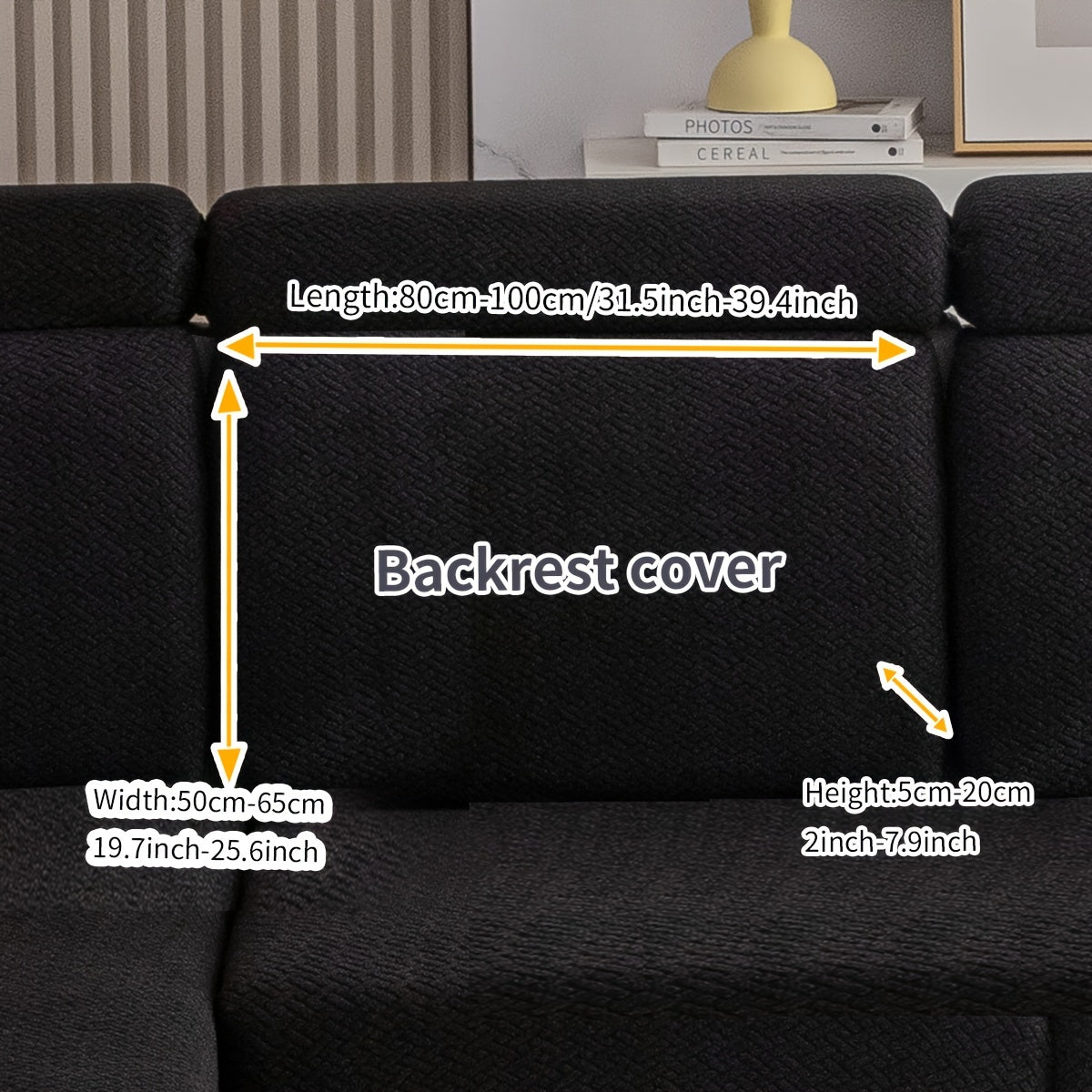 Checkered Pattern Polar Fleece Sofa Cover Boho Style Stretch Fabric Stain and Pet Scratch Protection