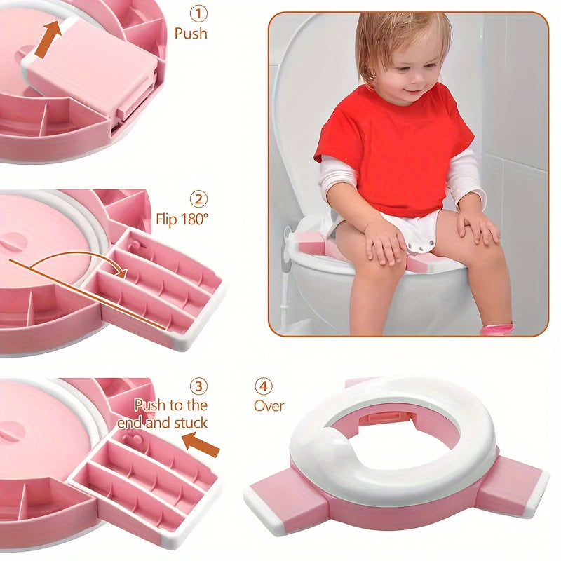 Foldable Travel Toilet Seat for Potty Training Outdoor Use Compact Portable