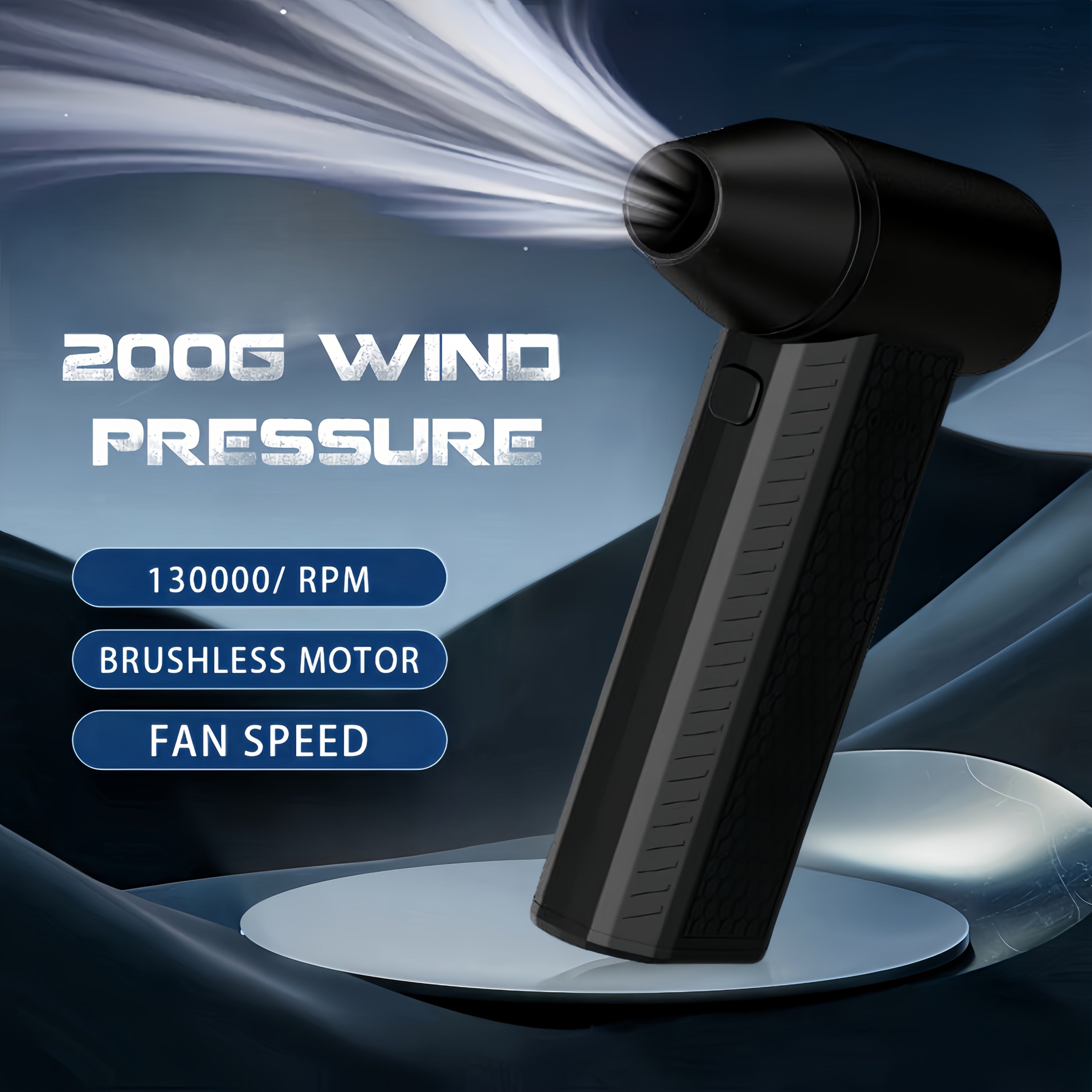 High-Speed Handheld Fan 130,000 RPM Rechargeable 8000mAh for Camping Indoor