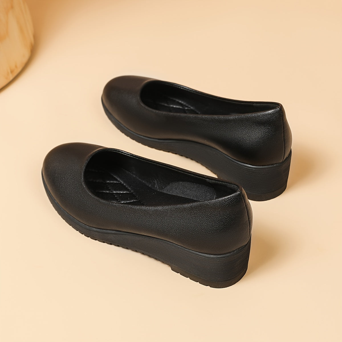 Женские туфли-лодочки на танкетке черные Mary Jane с нескользящей подошвой и комфортной посадкой