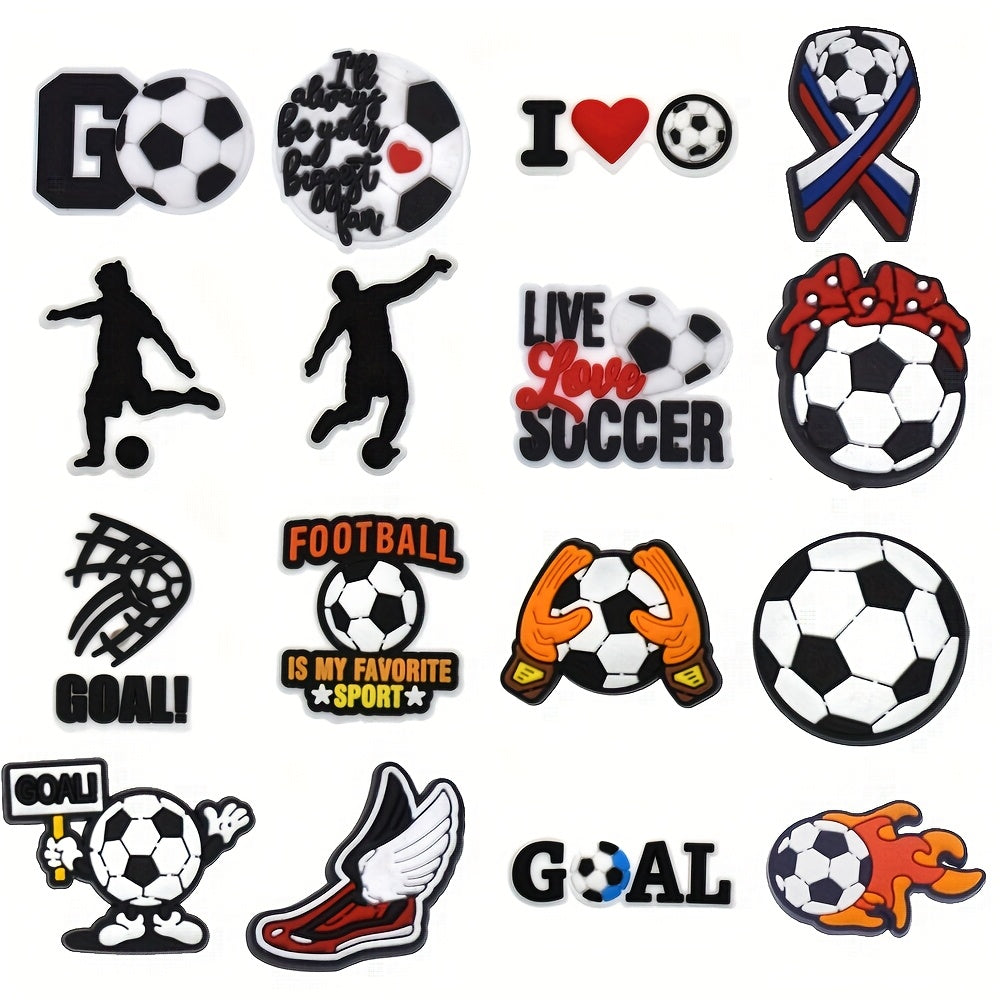 16pcs Plastic Soccer Shoe Charms Football Shoe Accessories Diy Decorations